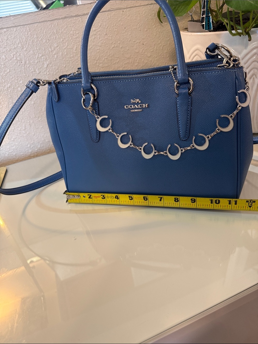 Coach Surrey Carryall in denim blue medium crossbody/top handle bag - Picture 14 of 16